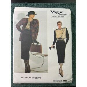 Vogue Sewing Patt #1468 ParisOriginal emanuel ungaro MsJackt/Skt/Blo CUT Size 12